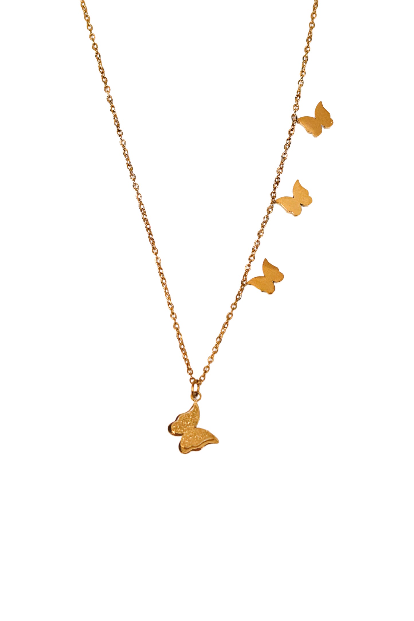 Butterfly Gold Color Lucky Women's Steel Necklace-Minimalist Butterfly