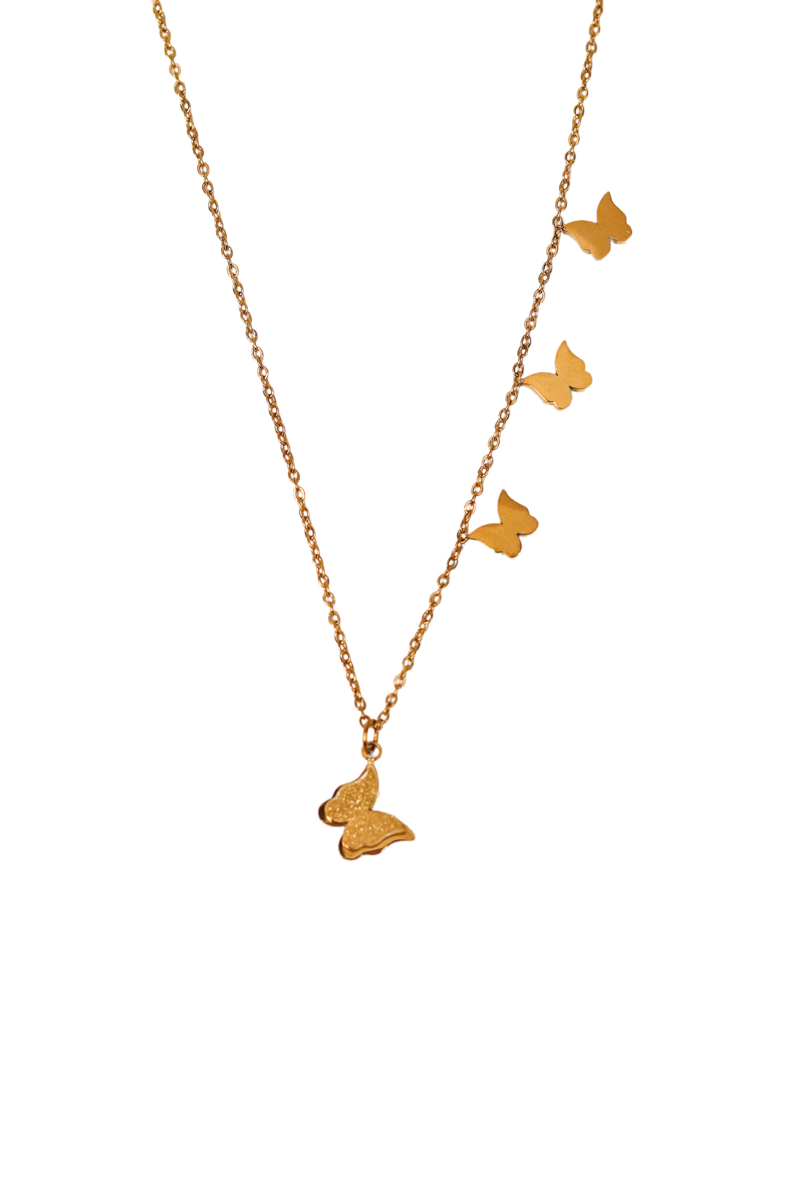 Butterfly Gold Color Lucky Women's Steel Necklace-Minimalist Butterfly
