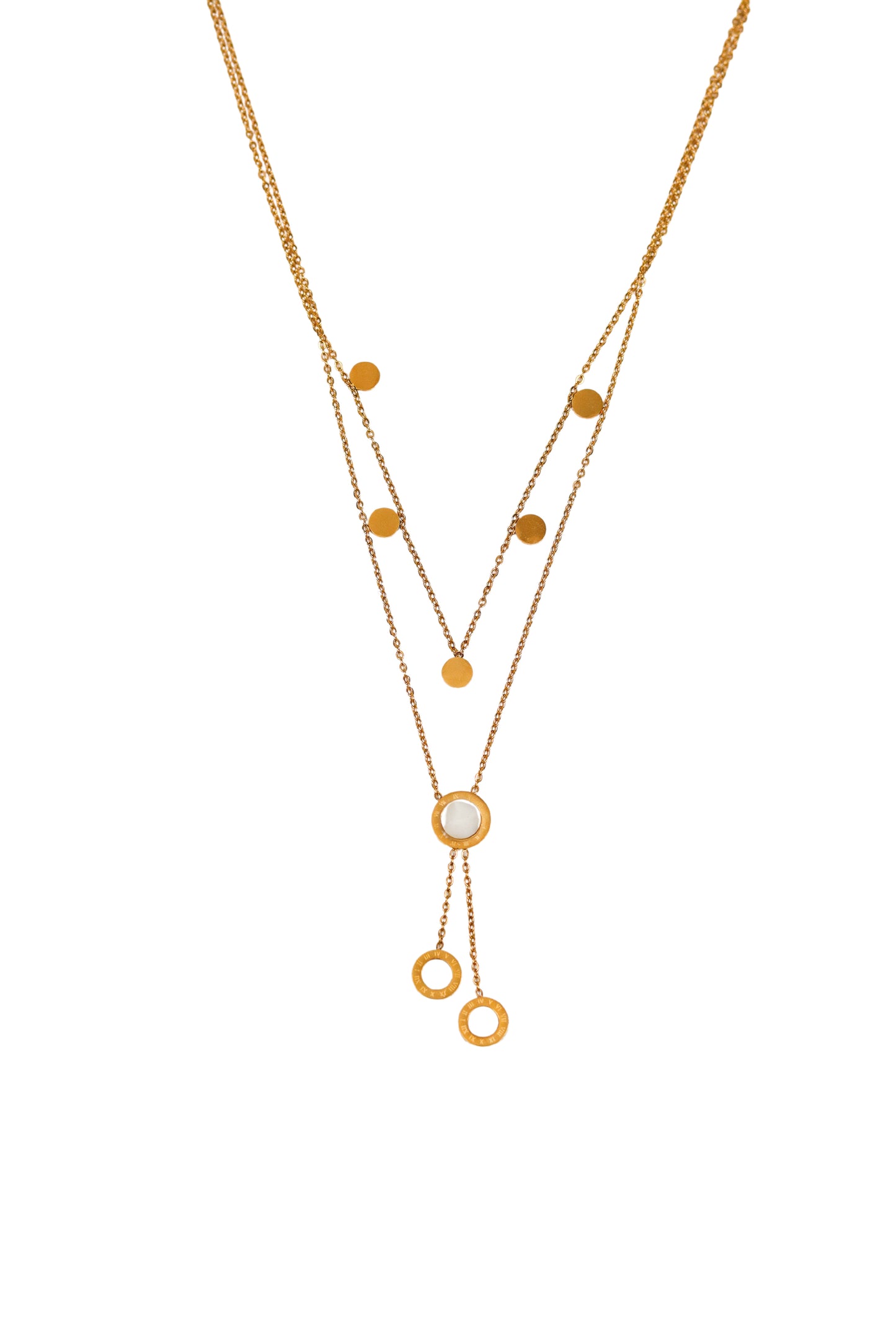 Gold Color Multilayer Women's Steel Necklace-Stylish