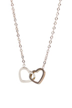 İç İçe Kalp Modeli Çelik Kadın Kolye - Birleşik Kalpler