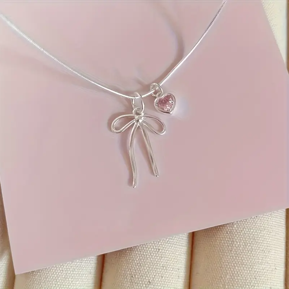 Kalpli Fiyonk Kolye Gümüş Kaplama Çelik Kadın Kolye - Sevgiliye Hediye - Pinterest Kolye