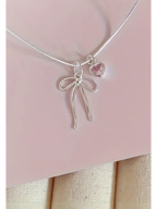 Kalpli Fiyonk Kolye Gümüş Kaplama Çelik Kadın Kolye - Pinterest Kolye