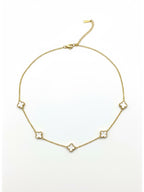 Mini Yonca Modeli Kadın Paslanmaz Çelik Kolye - Kararma Yapmaz Çift Taraflı