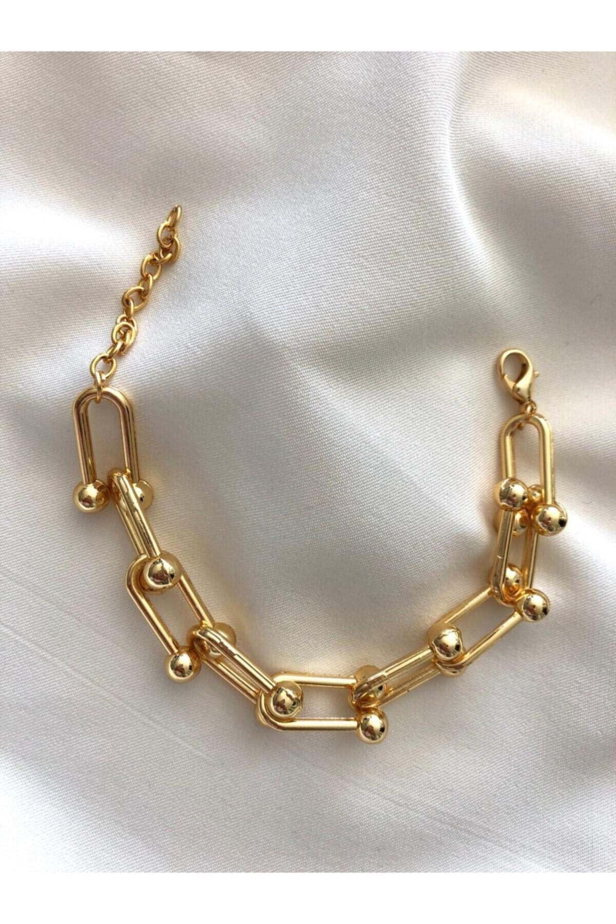 Premium Blanca Tifany Gold Zincir Kadın Bileklik