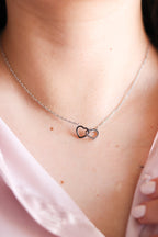 İç İçe Kalp Modeli Çelik Kadın Kolye - Birleşik Kalpler