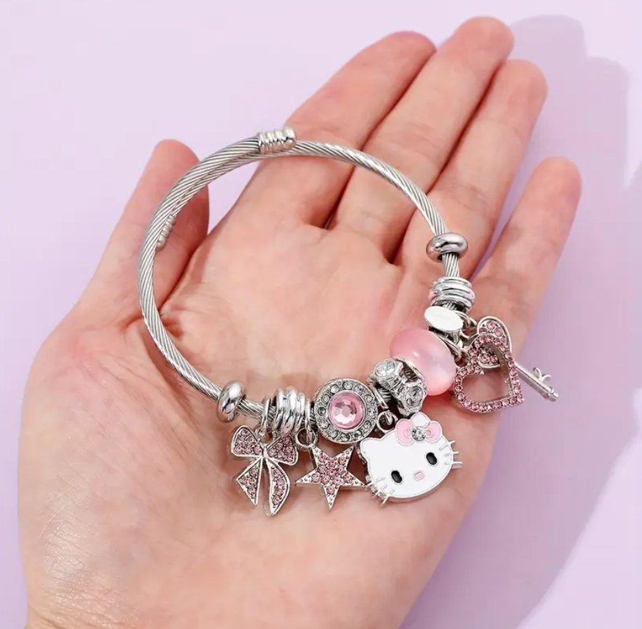 Hello Kitty Bileklik Zirkon Taşlı Kadın Bileklik - Sevgili Hediye Arkadaşa Hediye