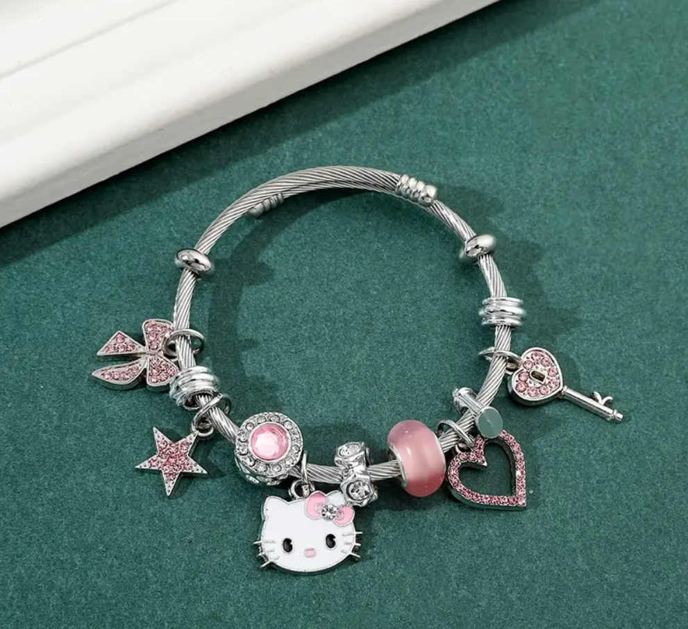 Hello Kitty Bileklik Zirkon Taşlı Kadın Bileklik - Sevgili Hediye Arkadaşa Hediye
