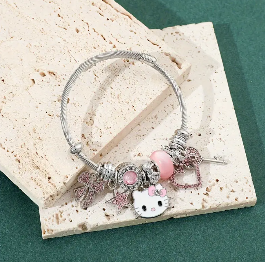Hello Kitty Bileklik Zirkon Taşlı Kadın Bileklik - Sevgili Hediye Arkadaşa Hediye