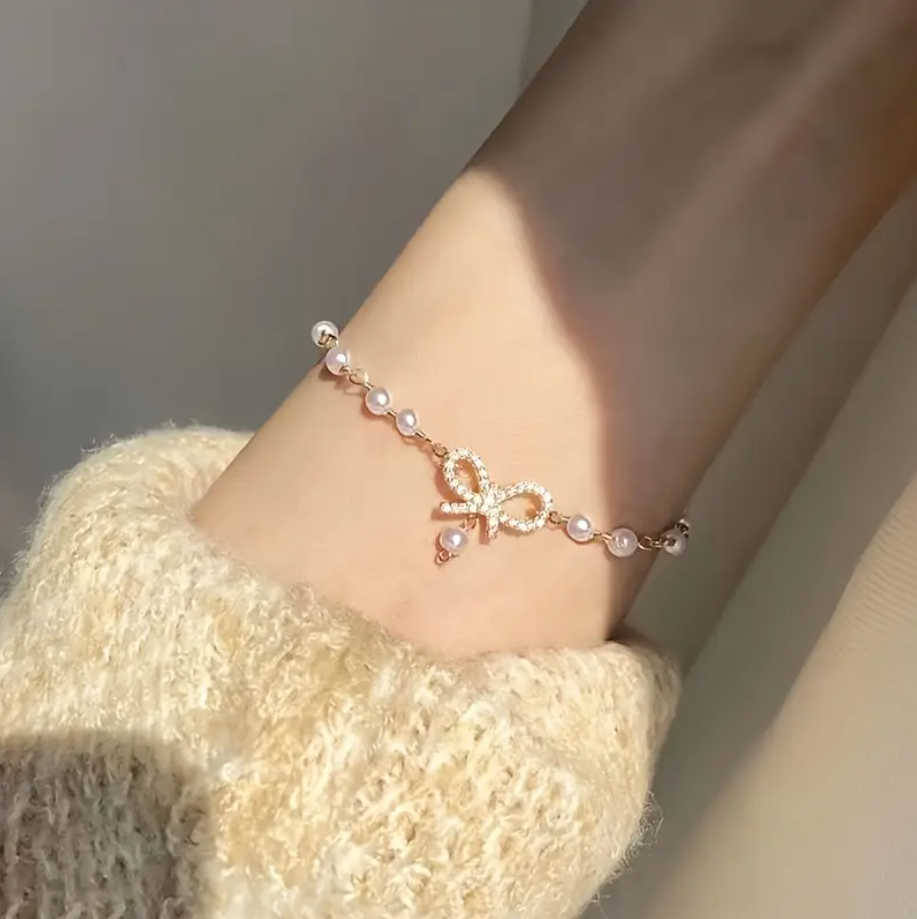 İnci ve Fiyonk Modeli Çelik Kadın Bileklik - Pinterest Bileklik