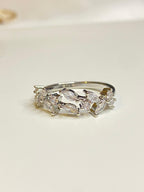 Yaprak Modeli Zirkon Taşlı Zarif Tasarım Çelik Kadın Yüzük- Pinterest Modeli