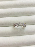 Yaprak Modeli Zirkon Taşlı Zarif Tasarım Çelik Kadın Yüzük- Pinterest Modeli