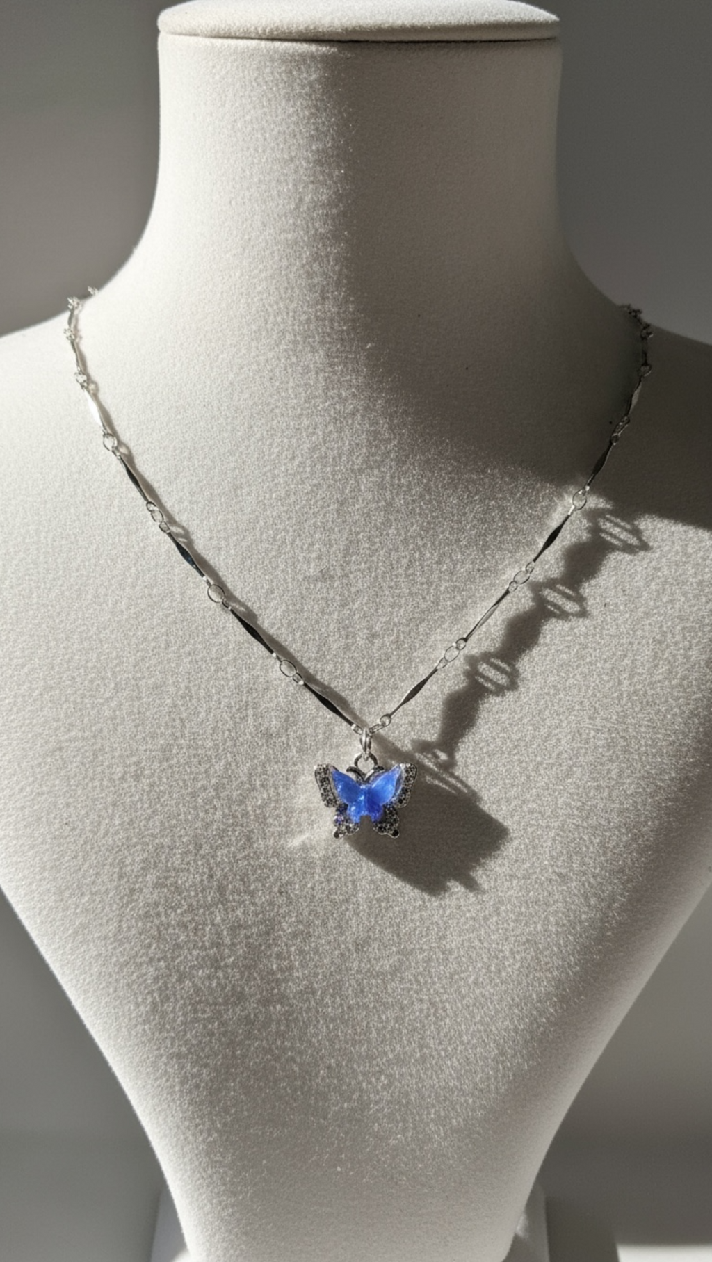 İkili Kelebek Çelik Kadın Kolye - Sevgiliye Hediye