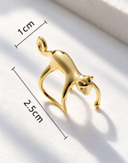 Kedi Figürlü Kulak Kıkırdak Küpesi – Kedi Tasarımlı Ear Cuff Kadın Küpe