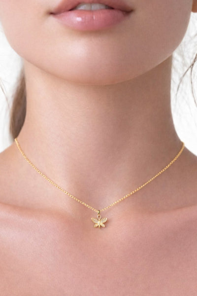 Minimal Yusufçuk Zirkon Taşlı Çelik Kolye