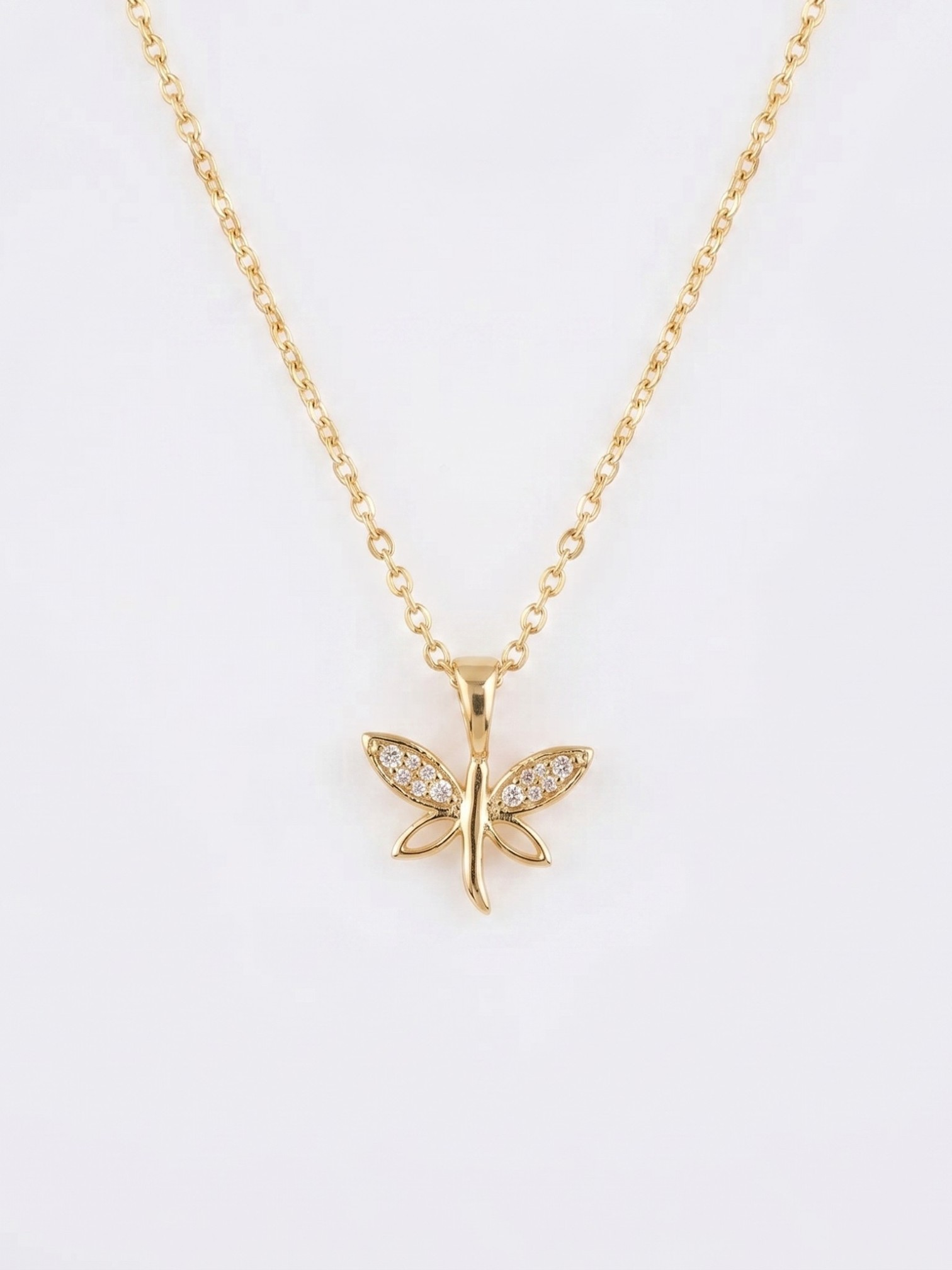 Minimal Yusufçuk Zirkon Taşlı Çelik Kolye