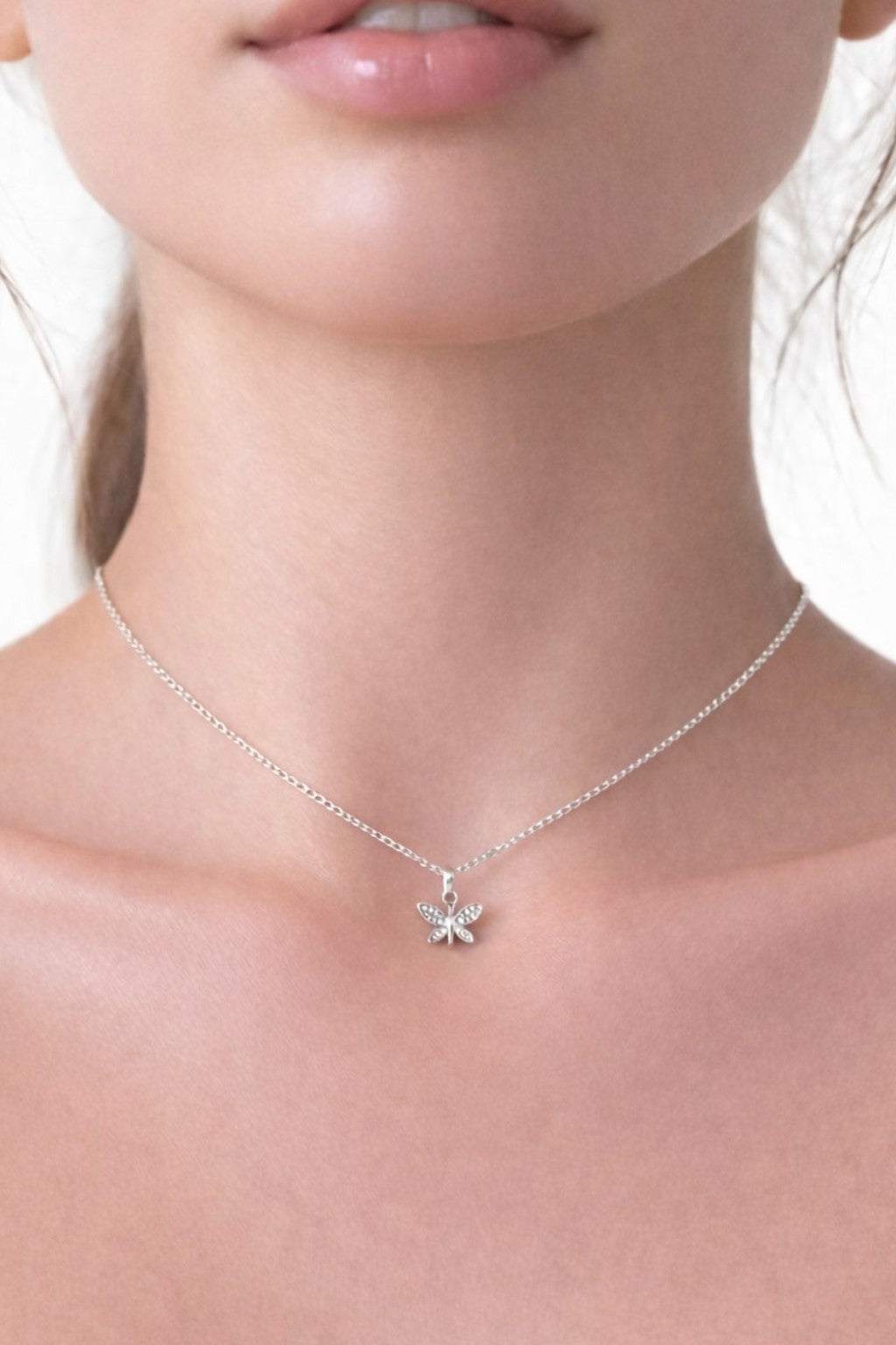 Minimal Yusufçuk Zirkon Taşlı Çelik Kolye