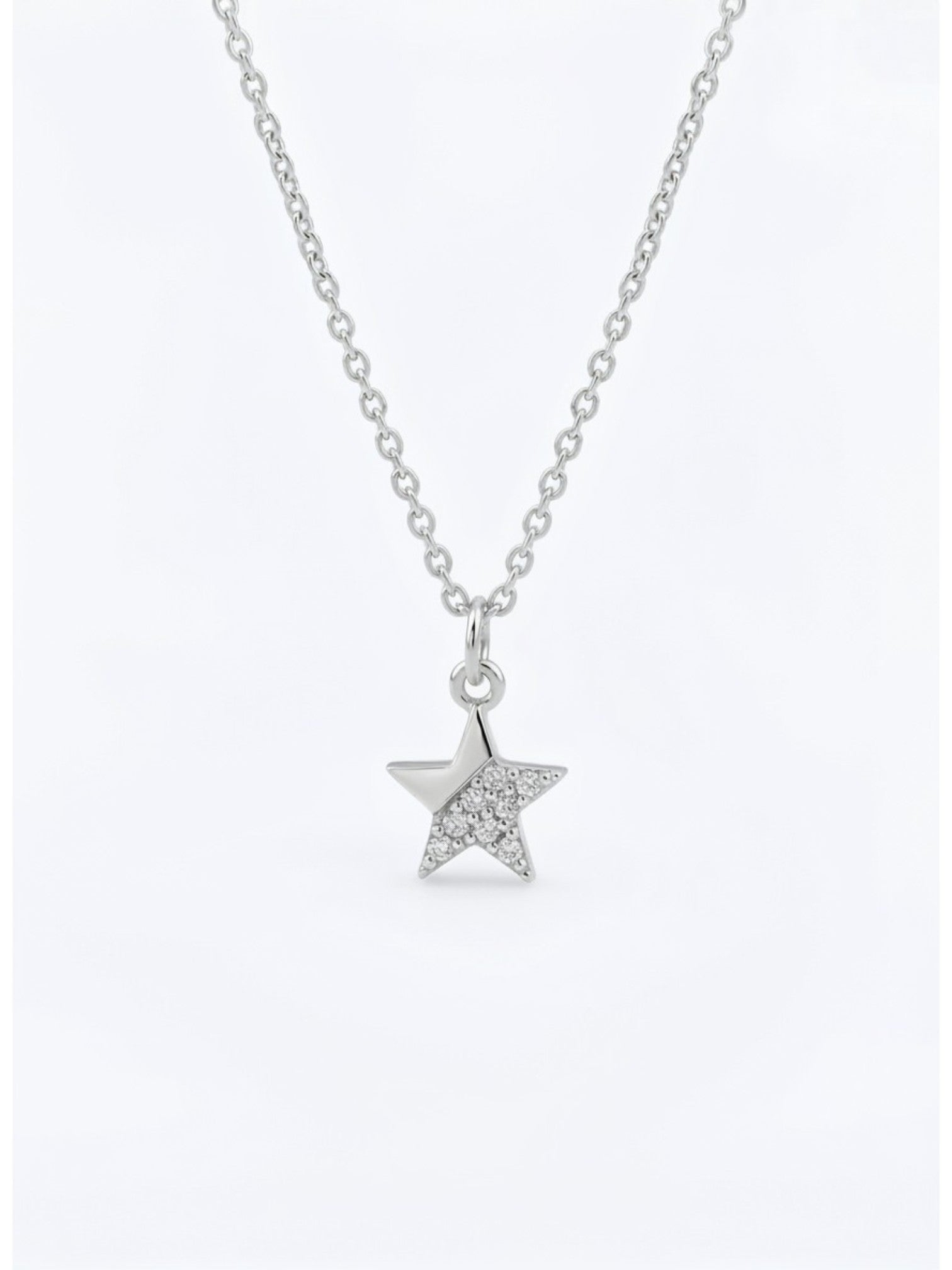Yıldız Figürlü Zirkon Taşlı Çelik Kolye – Minimal Şık Kadın Kolye