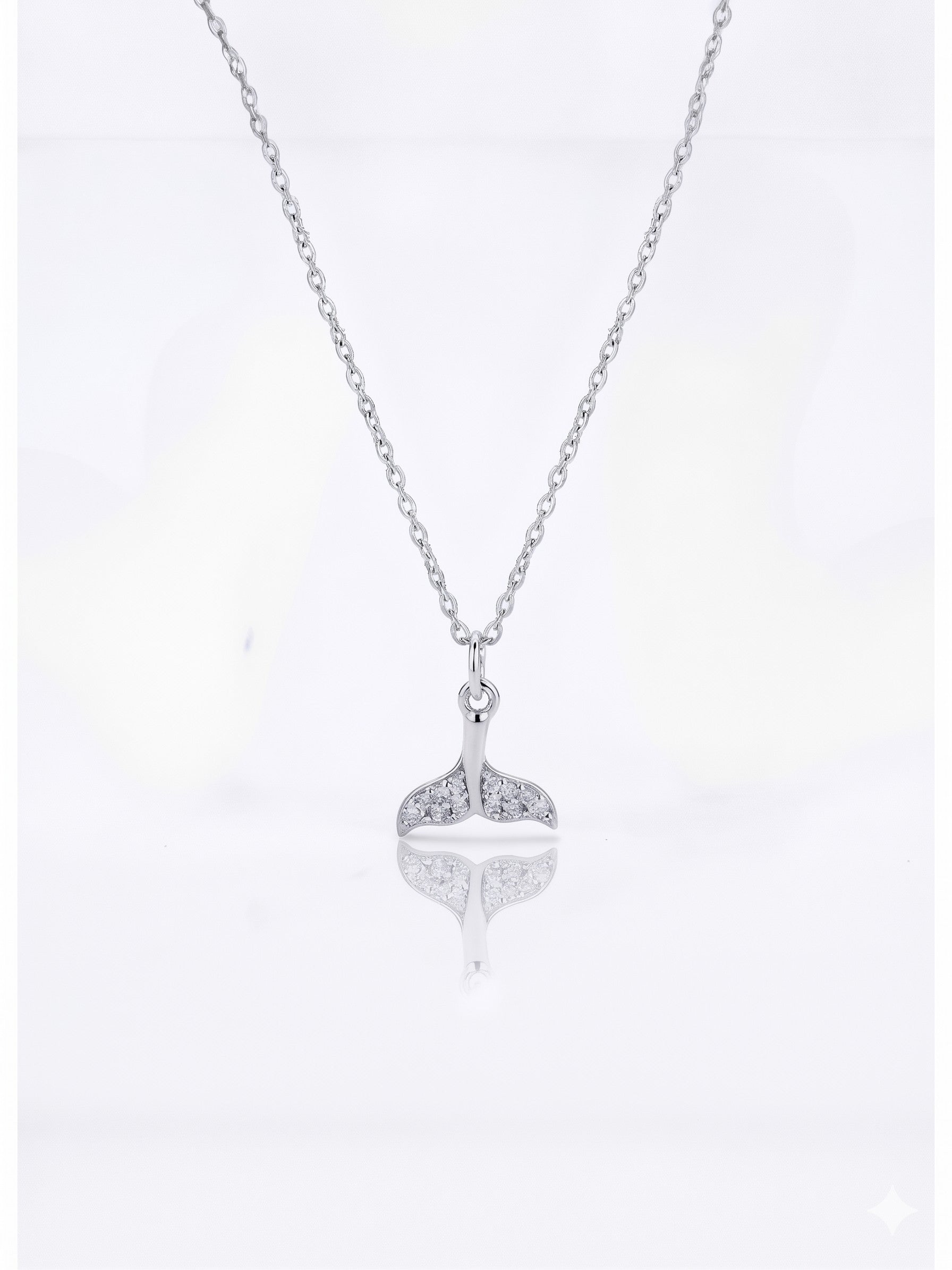 Deniz Kızı Kuyruğu Zirkon Taşlı Gold Çelik Kolye