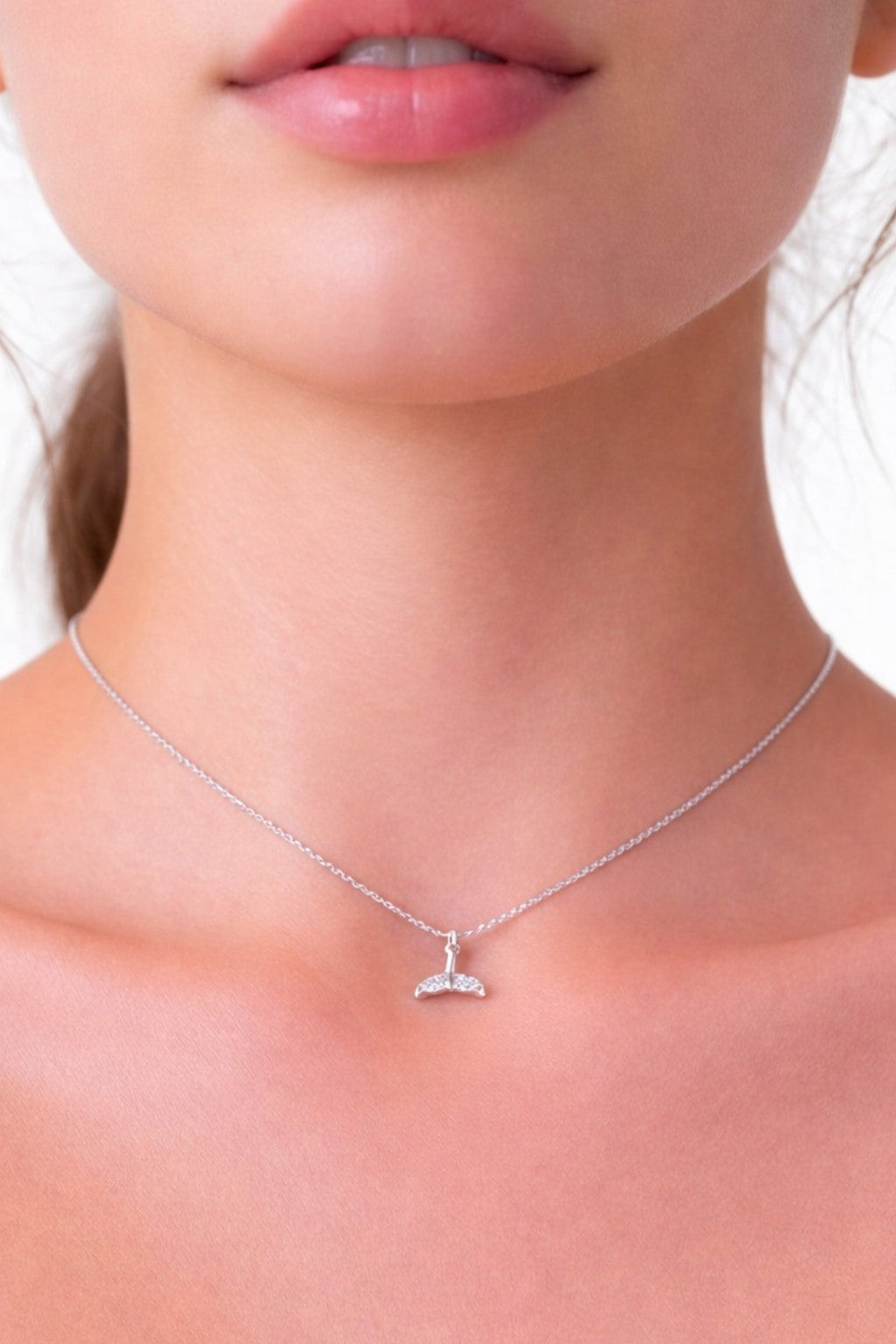 Deniz Kızı Kuyruğu Zirkon Taşlı Gold Çelik Kolye