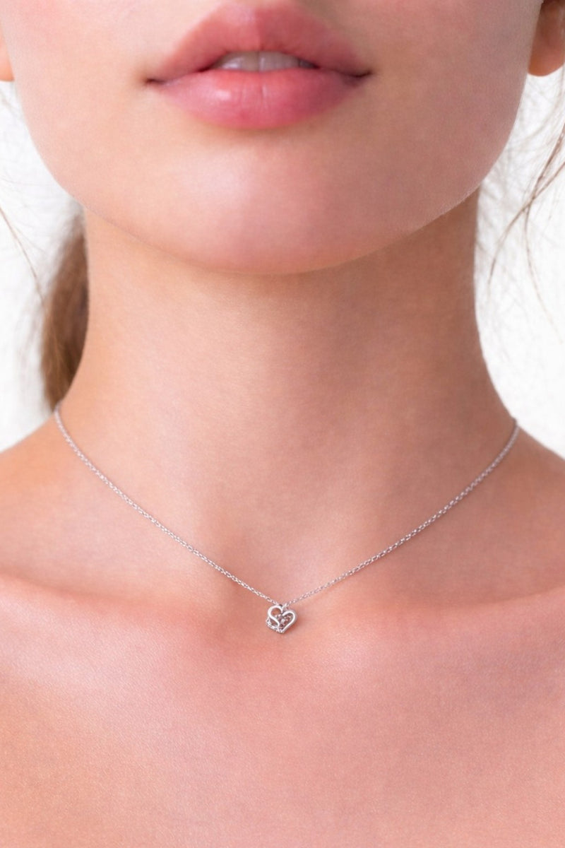 Çift Kalpli Minimal Çelik Kadın Kolye