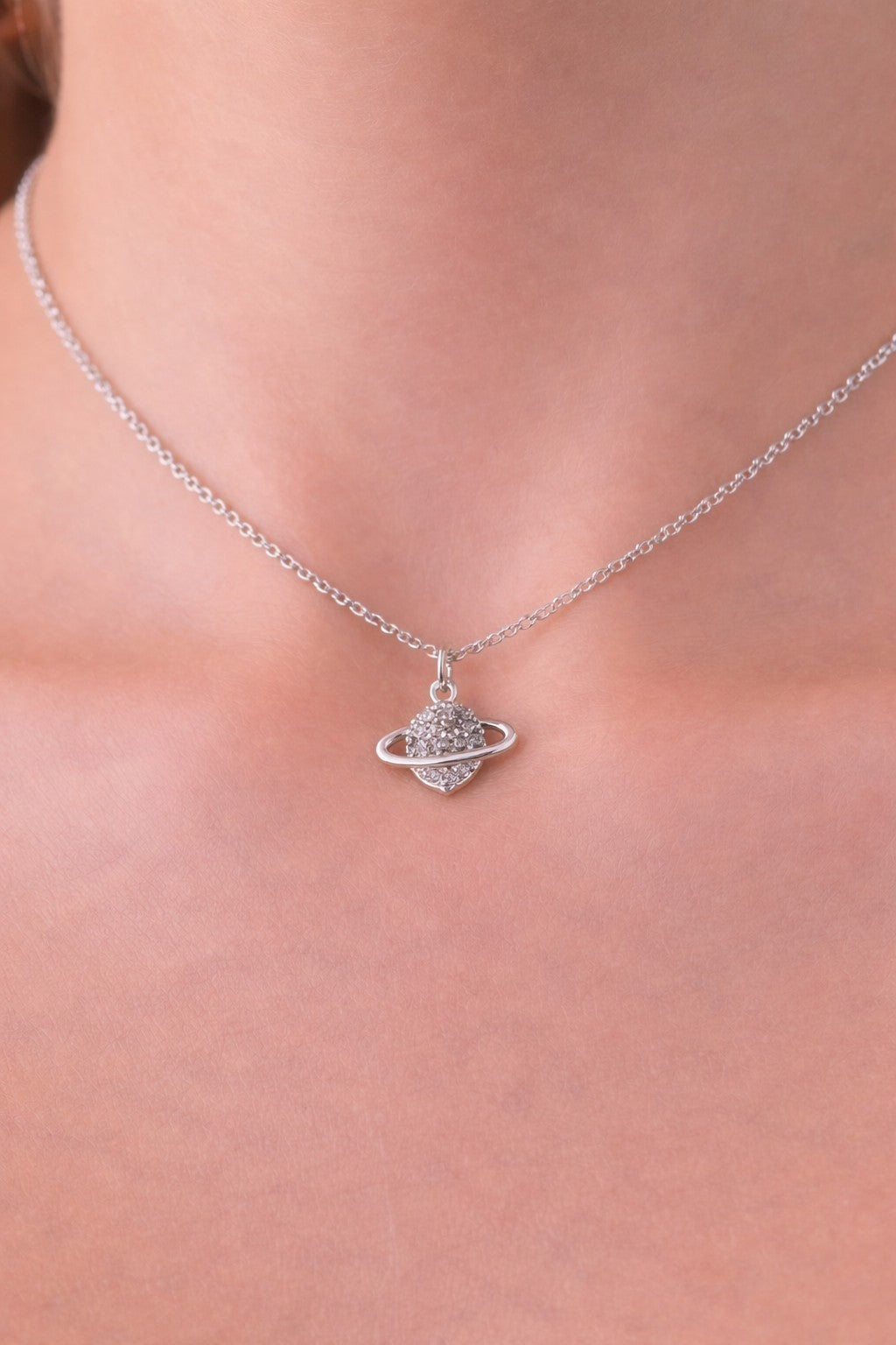 Gezegen Modeli Taşlı Minimal Kadın Kolye