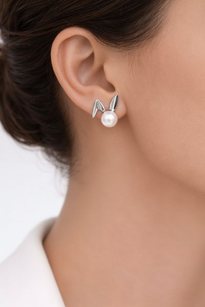 Tavşan Kulak İncili Küpe – Minimal Kadın Küpe