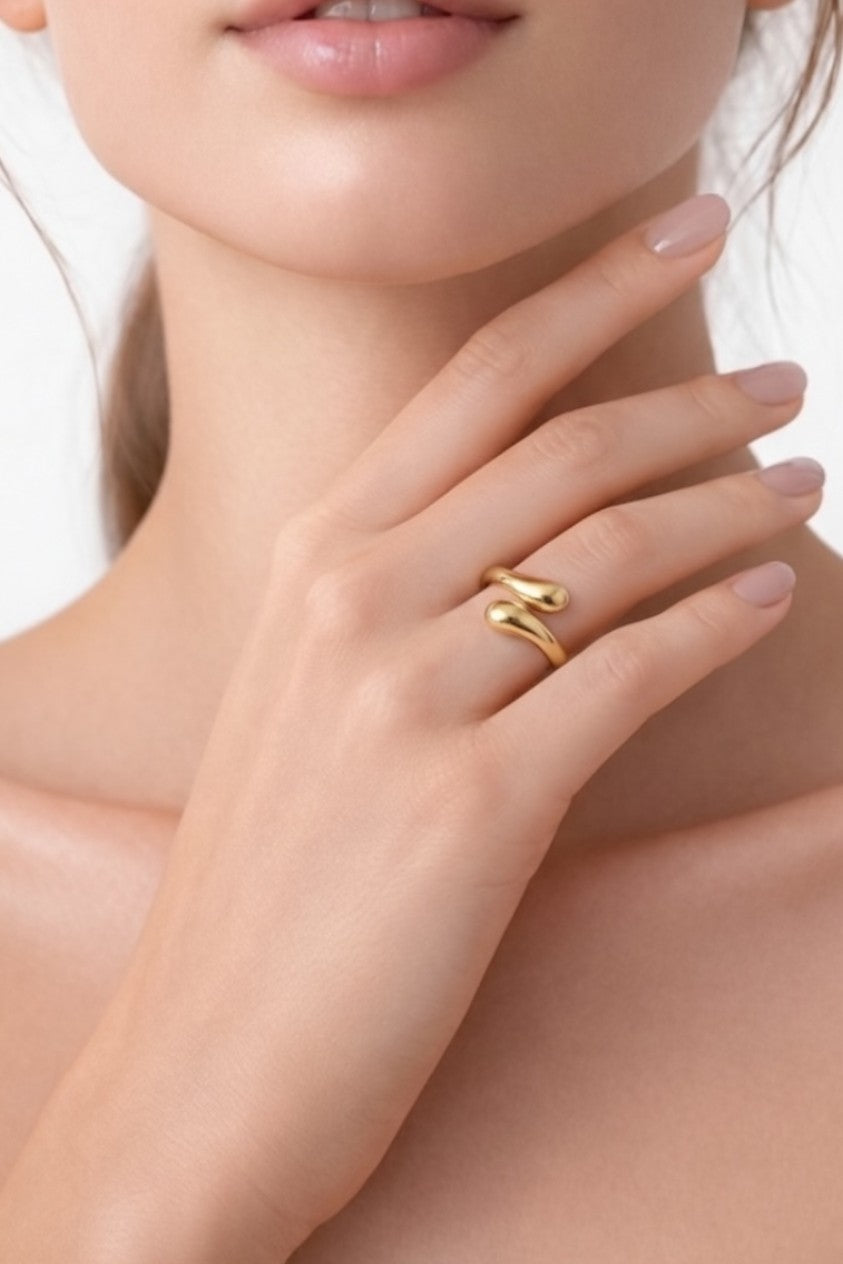 Organik Form Ayarlanabilir Yüzük | Kararmaz Çelik Yüzük