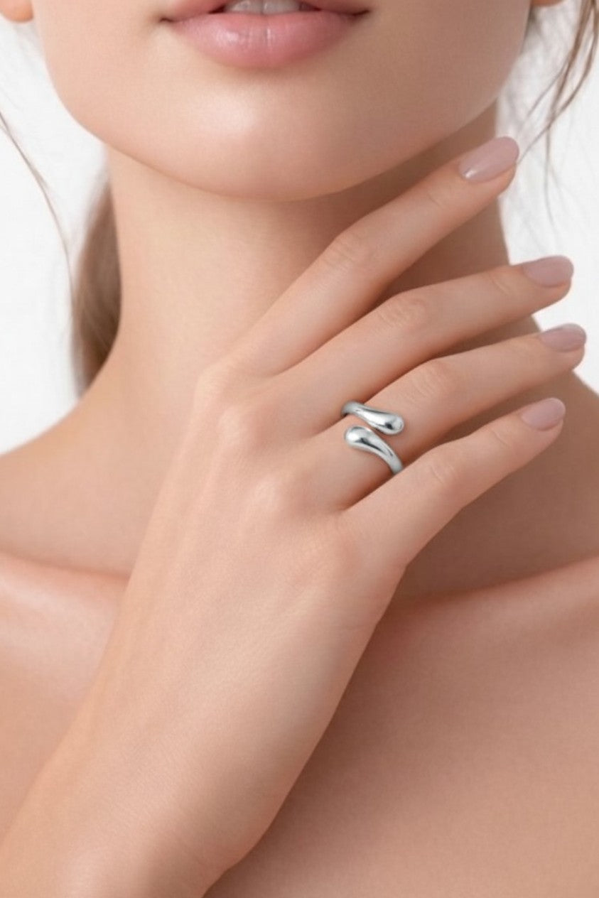 Organik Form Ayarlanabilir Yüzük | Kararmaz Çelik Yüzük